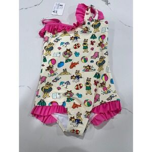 Emerson and Friends Arthur PBS Kids One Piece Swimsuit Pink Ruffle Girls 2/3